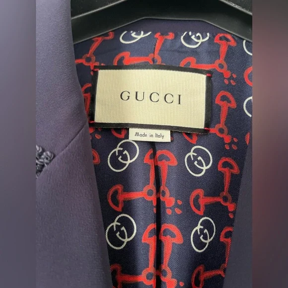 Gucci Navy Blue Single Breasted Blazer Jacket women’s size 38/ US 2 - Picture 7 of 16